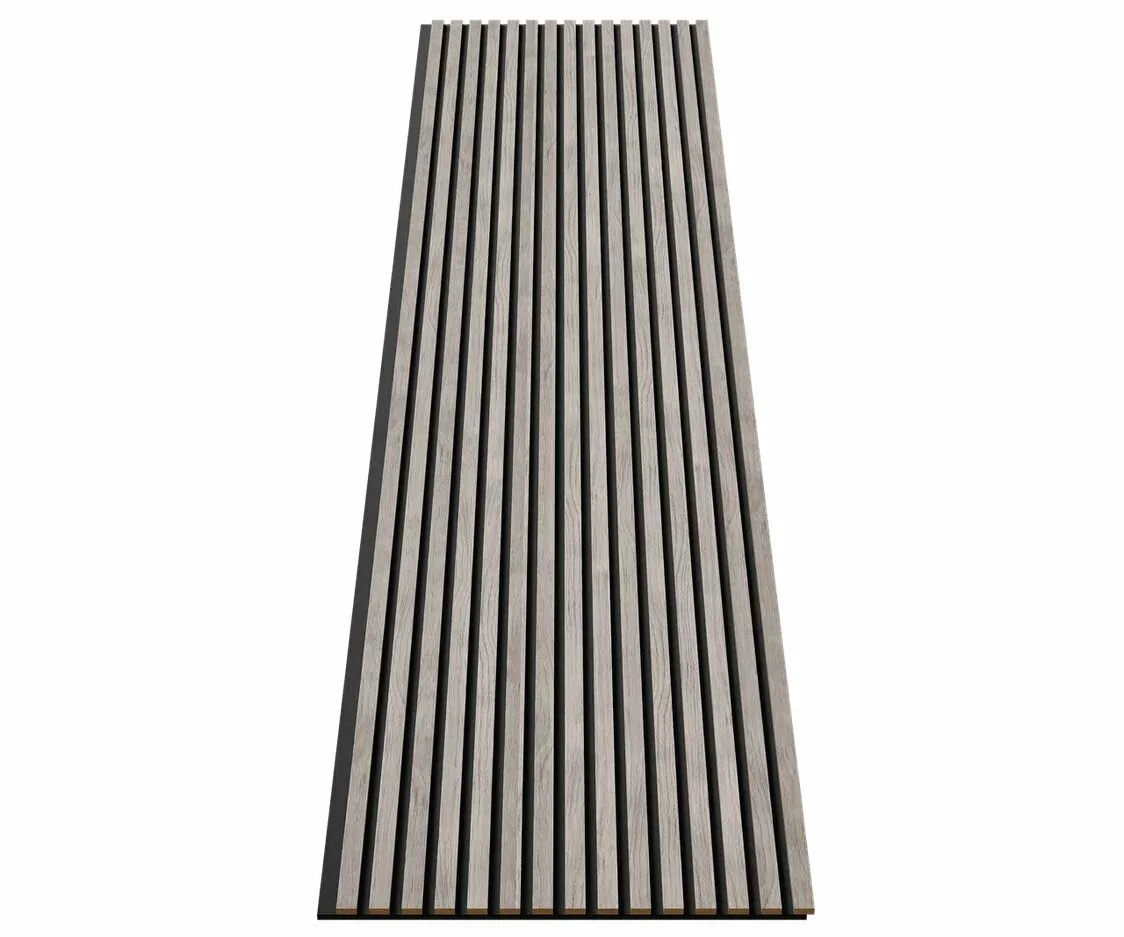 МДФ стеновая панель акустическая Cosca Decor Сканди Дуб Старинный Светло-серый черный войлок 2750×600×19